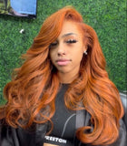 180% density, Body Wave, Copper orange, 13 x 6, HD lace wig