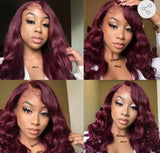 Burgundy Hair Color Lace Front Wig Body Wave