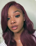 Burgundy Hair Color Lace Front Wig Body Wave